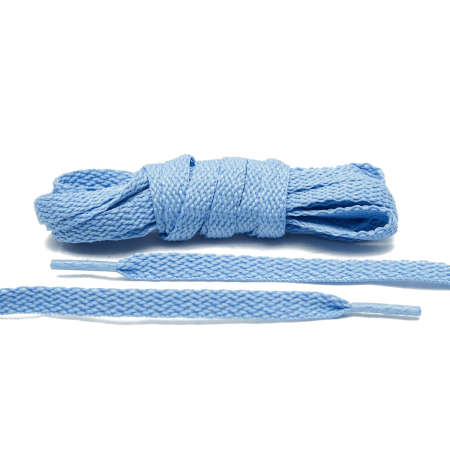 LACE LAB Flat Shoe Laces 8mm Carolina Blue - Jasno niebieskie płaskie sznurowadła do butów